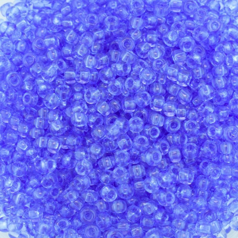Size 8 Transparent Blue Seed Beads - Image 2