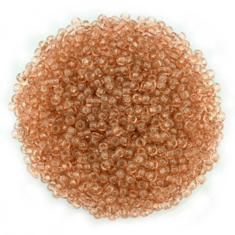 size 8 transparent brown seed beads