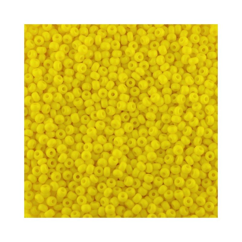 Size 11 Opaque Yellow Preciosa Seed Beads