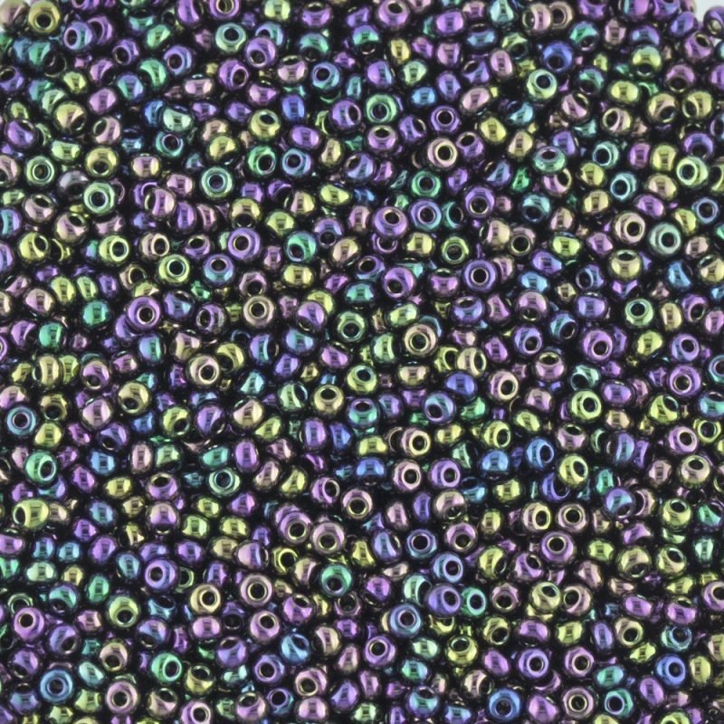 Size 11 Iridescent Purple Seed Beads - Image 2
