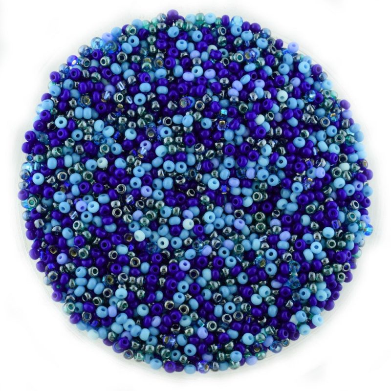 Size 11 Mixed Blue Preciosa Seed Beads - Image 2