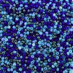 Size 11 Mixed blue Seed Beads