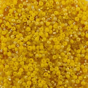 Size 11 Preciosa Mixed Yellow Seed Beads