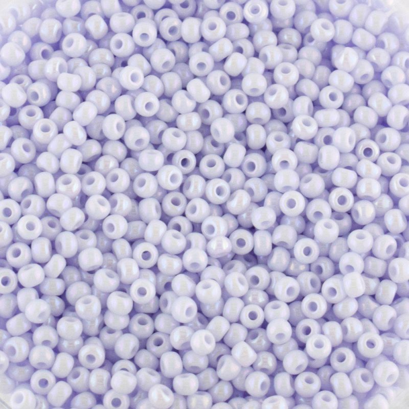 size 8 preciosa seed beads in lilac ab colour