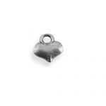 Solid metal heart charm pendant