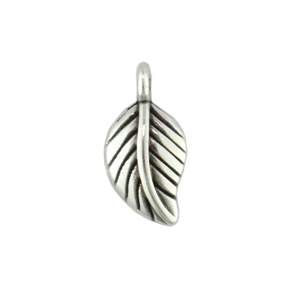 Small Metal Leaf Charm Antique Silver - The Bead Shop Nottingham Ltd