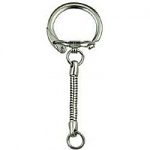 Keyring With Silver Plated Snake Chain