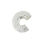 Crimp Cover 4mm Sparkle Silver Plated