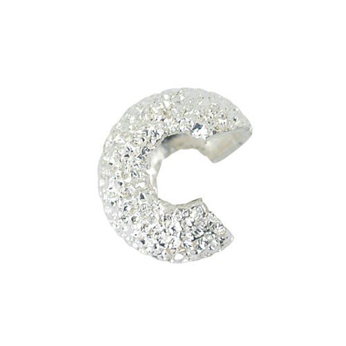 Crimp Cover 4mm Sparkle Silver Plated - The Bead Shop Nottingham Ltd