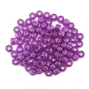 sparkle purple plastic pony beads