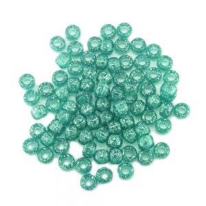 Sparkle Teal plastic pony beads