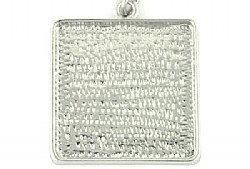 Pendant Blank Square Rhodium Plated