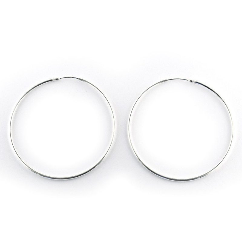 Sterling Silver Hoop Earrings 40mm