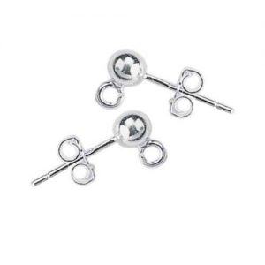 Sterling Silver Loop Stud 4mm Ball