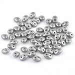 Silver Grey Pastel Czech glass superduo beads