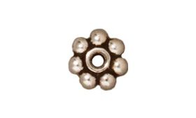 5mm Beaded Spacer Antique Silver