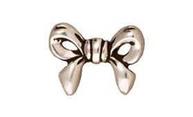 Bow Bead Antique Silver