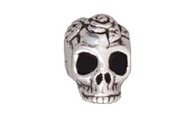 Tierracast Rose Skull Bead