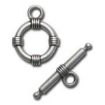 Toggle clasp antique silver