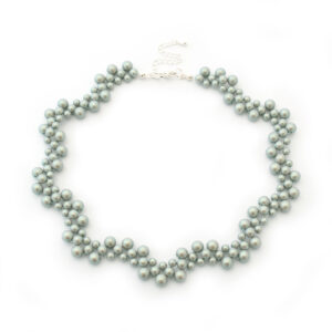 Pearlescent Grey Vintage Style Pearl Necklace Kit