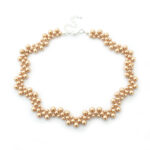 Our Gold Vintage Style Pearl Necklace Kit uses simple bead weaving techniques with Preciosa pearl beads to create an elegant necklace.