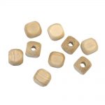 Natural coloured wooden cube bead