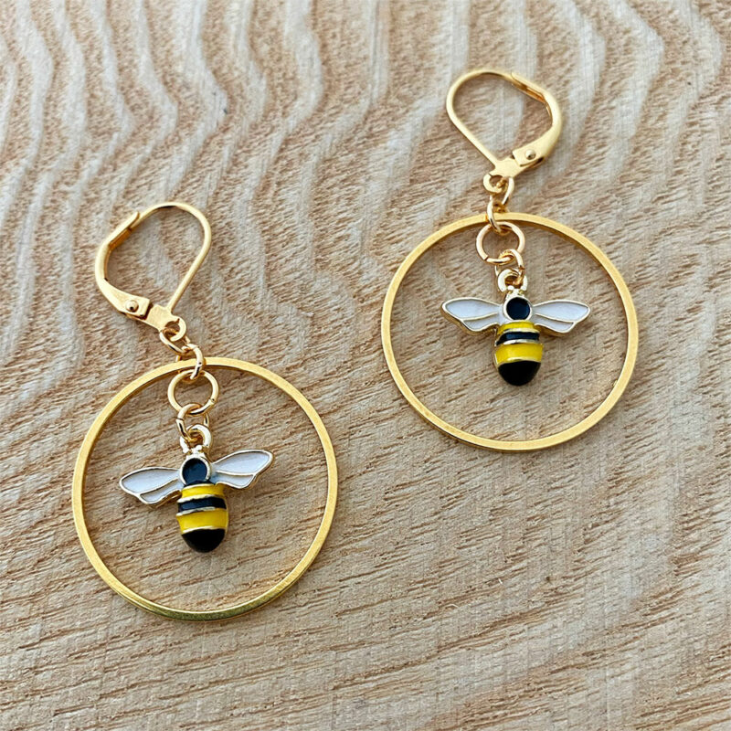 Enamel Bee Charms used in Earrings