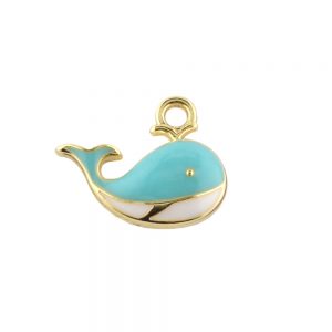 Turquoise Enamel Whale Charm