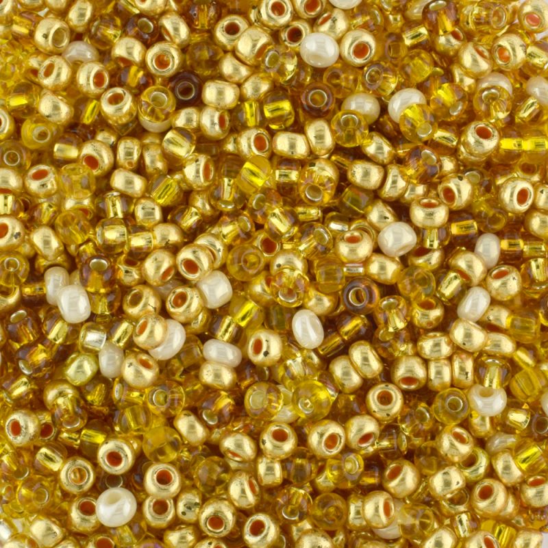 size 8/0 mixed gold seed beads