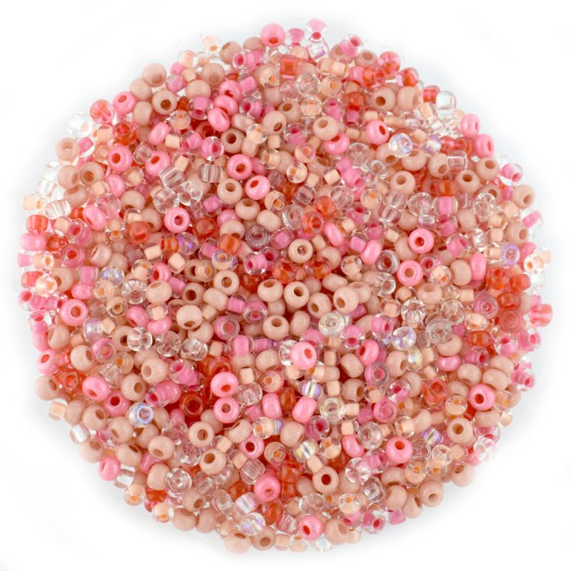 Size 8 Preciosa Mixed Pink Seed Beads