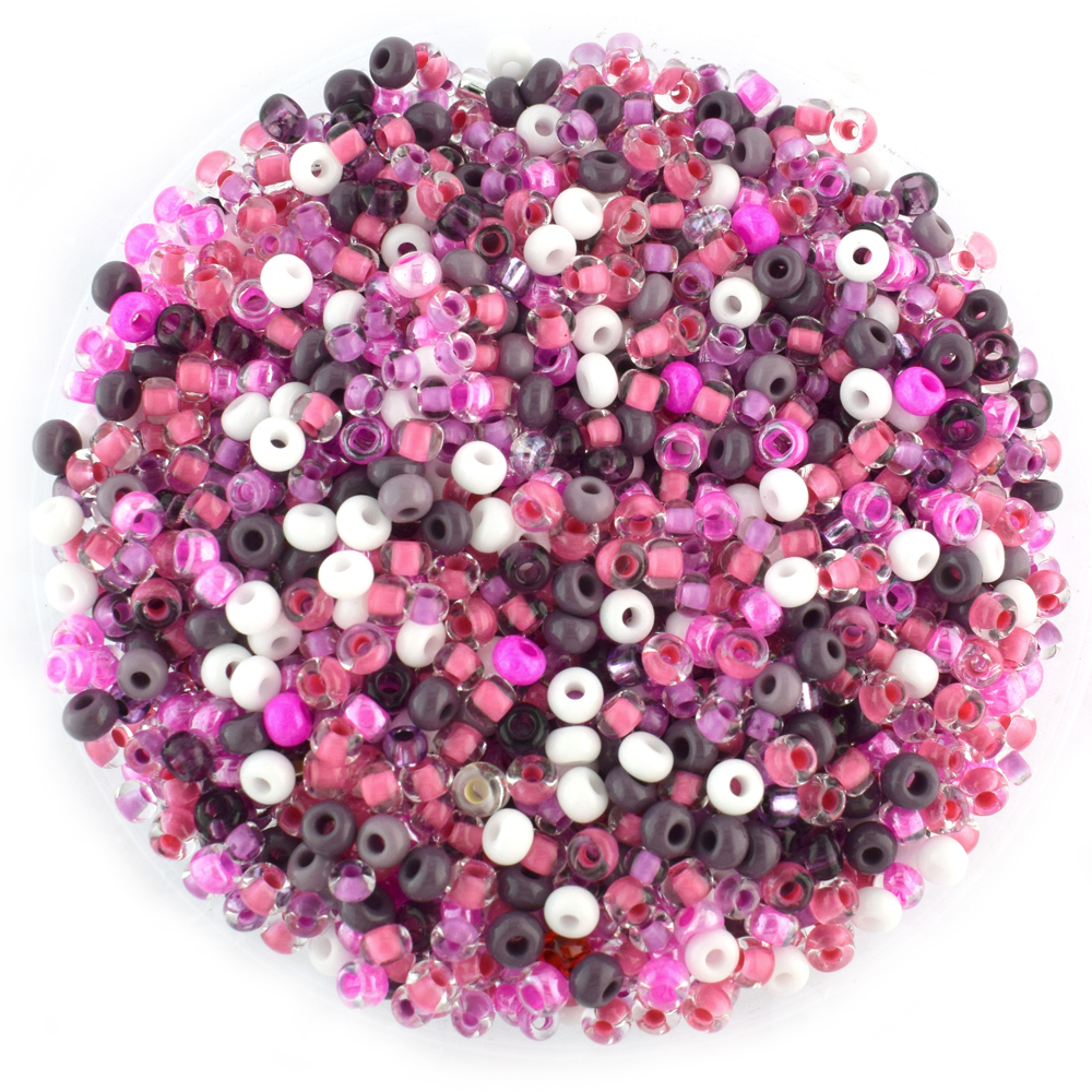 Size 8 Preciosa Mixed Purple Seed Beads 10g The Bead Shop
