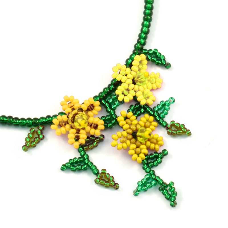 Yellow Trailing flowers necklace kit