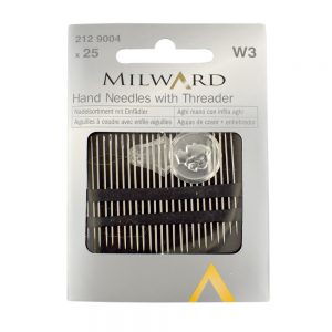 25 hand sewing needles with threader