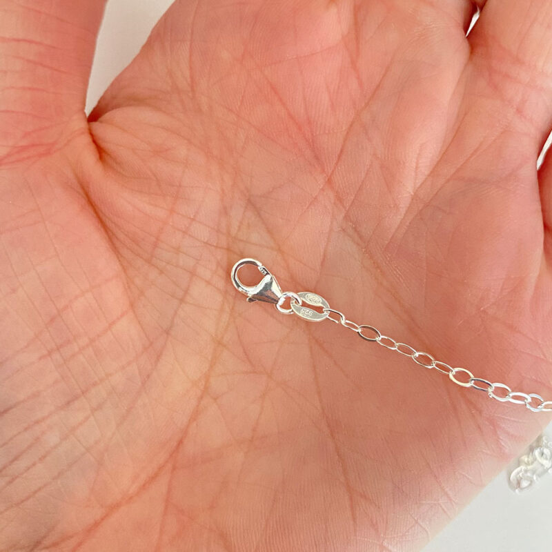 Sterling sliver hammered oval link necklace