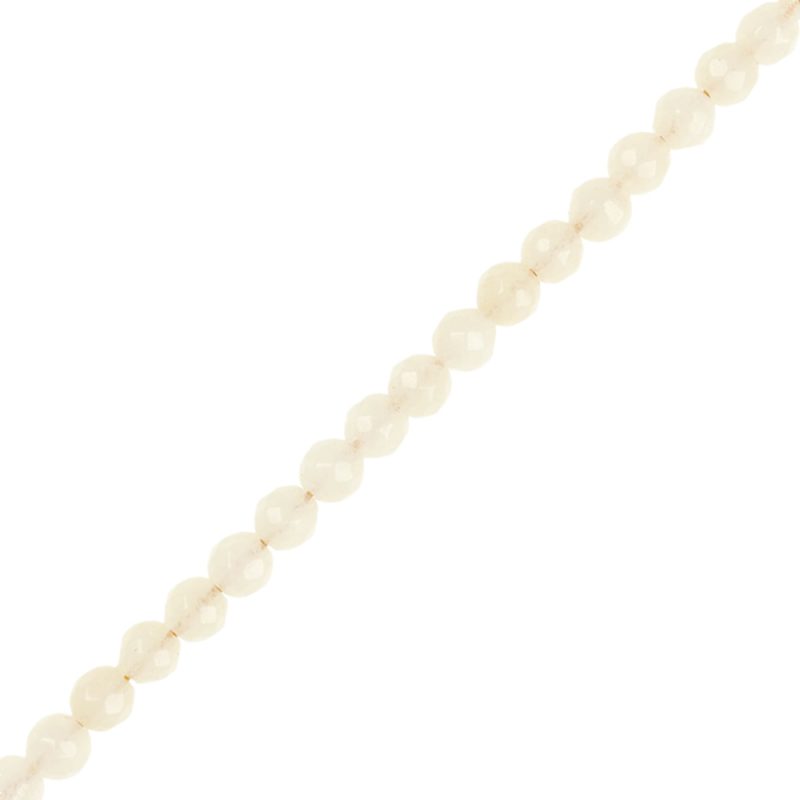 4mm Faceted pale peach Dyed Jade Beads