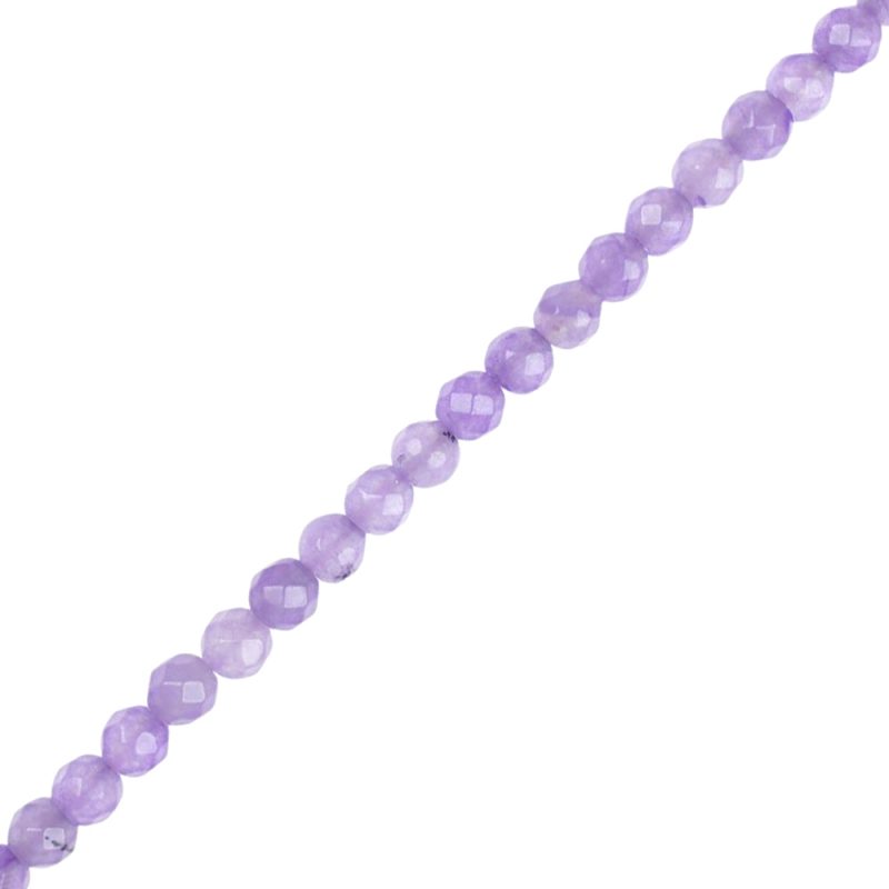 4mm Faceted lilac Dyed Jade Beads