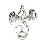 Large Dragon Charm Antique Silver