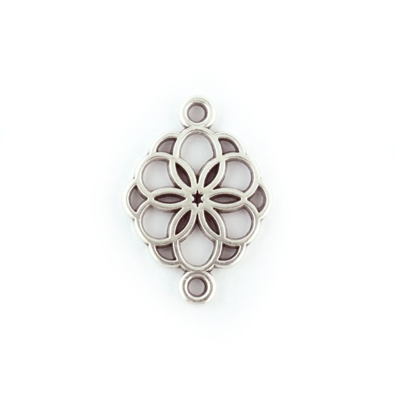 Flower Connector antique silver charm