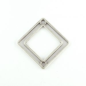 Rhombus connector antique silver