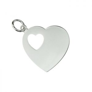 Sterling Silver Cut out heart Charm