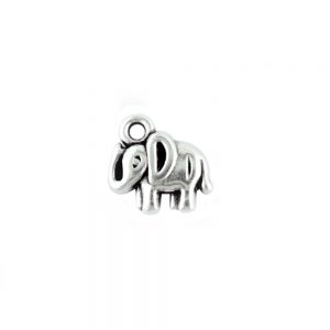 Small Elephant Charm Antique Silver