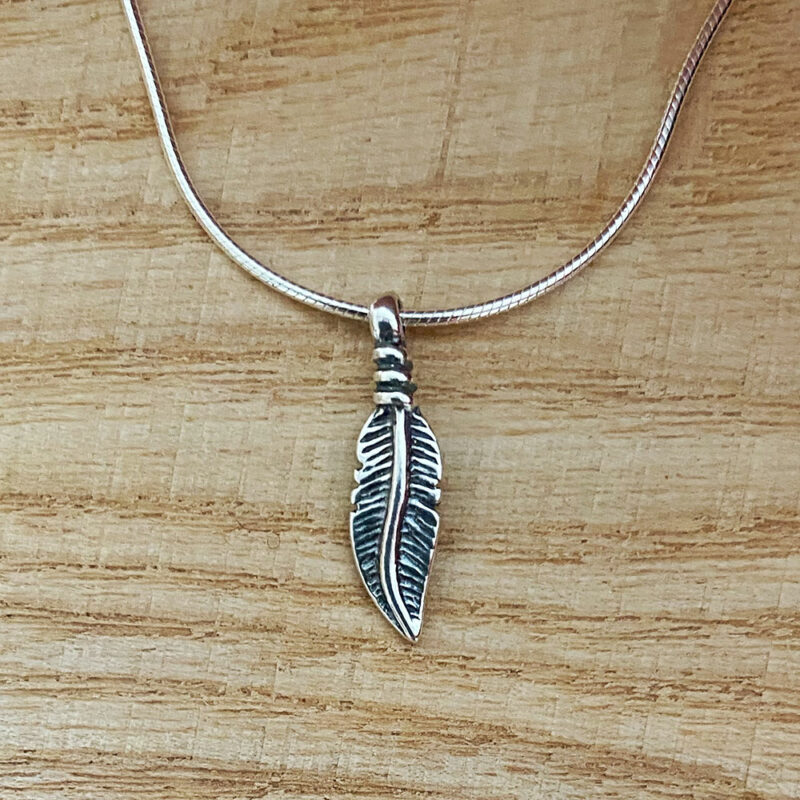 Sterling Silver Antique Feather Charm