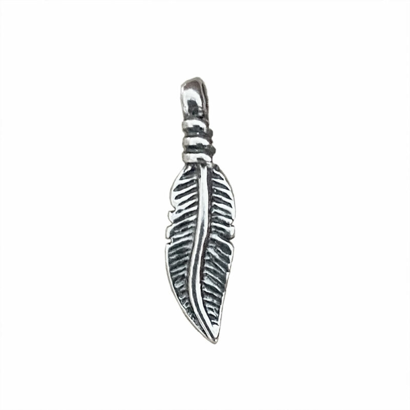 Sterling Silver Antique Feather Charm