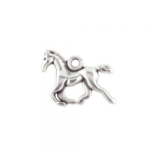 Horse Charm Antique Silver