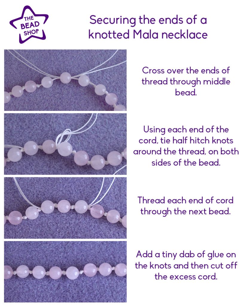 Finishing a Mala bead Necklace