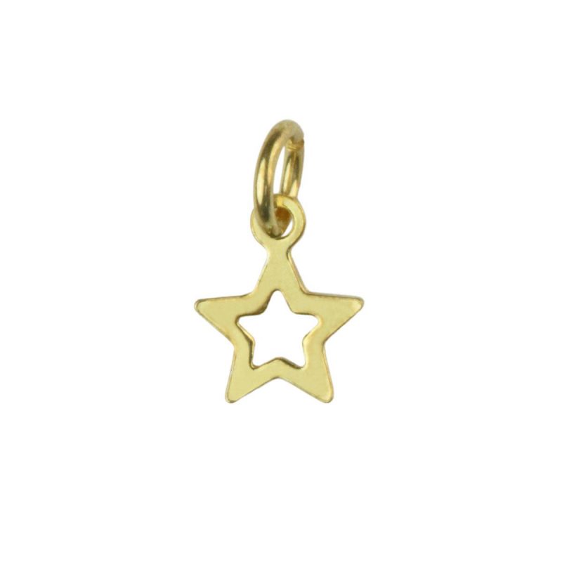 Sterling Silver Gold Vermeil open star