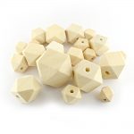 Geometric wooden bead set