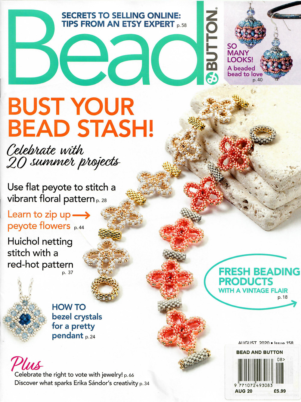 Bead & Button Magazine Issue 158 August 2020 The Bead Shop Nottingham Ltd