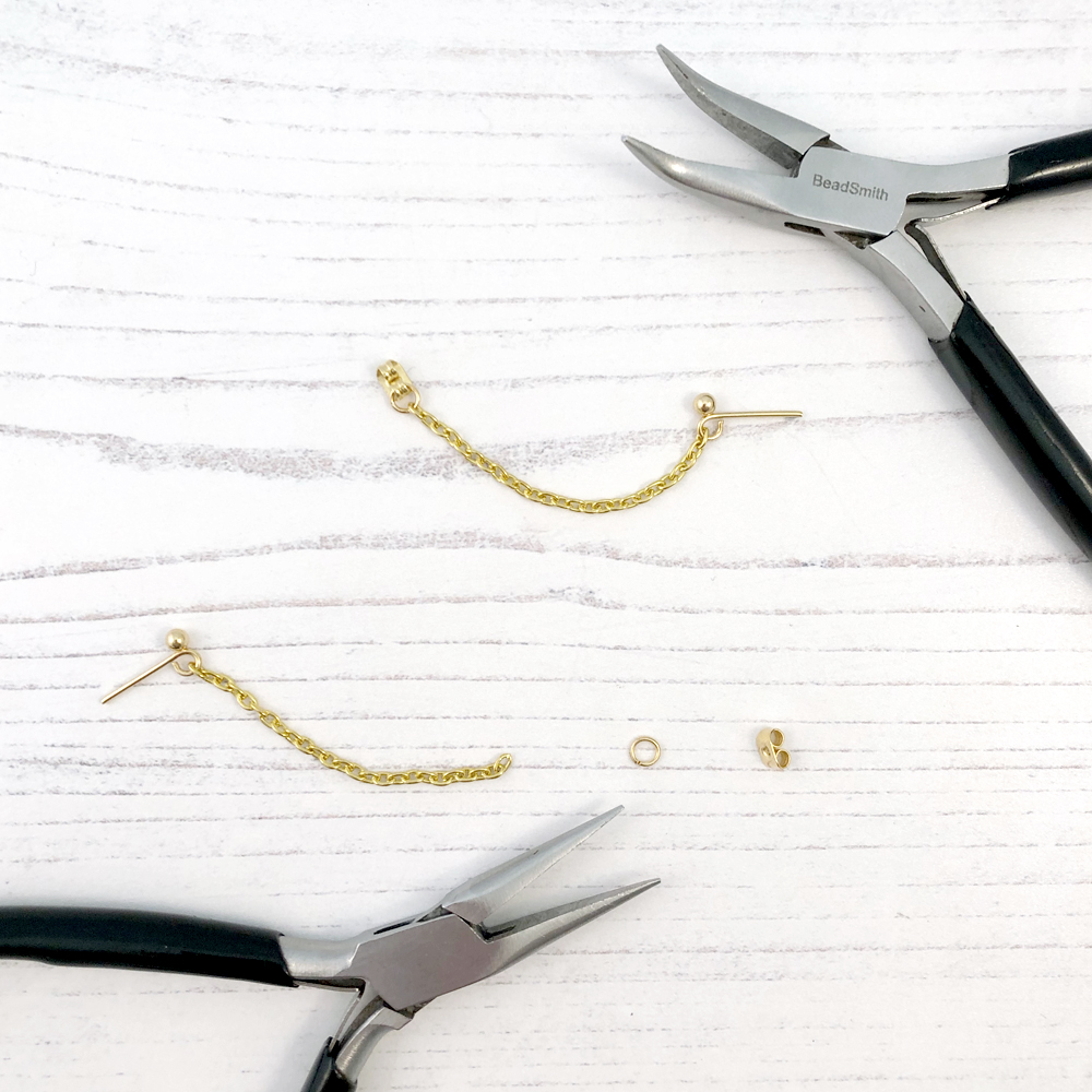 Making earring with left over chain.