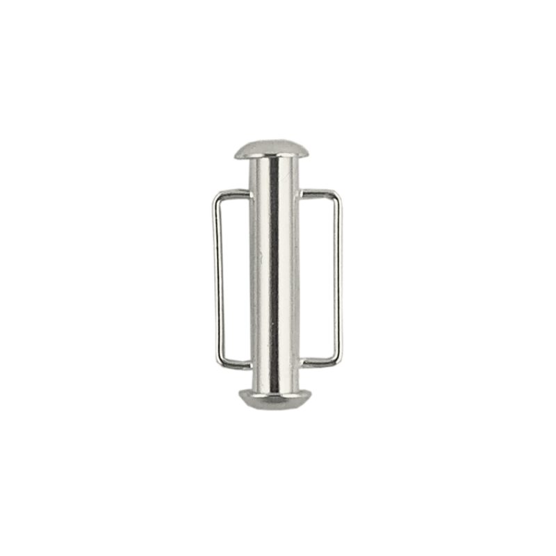 Bar slider clasp silver plated